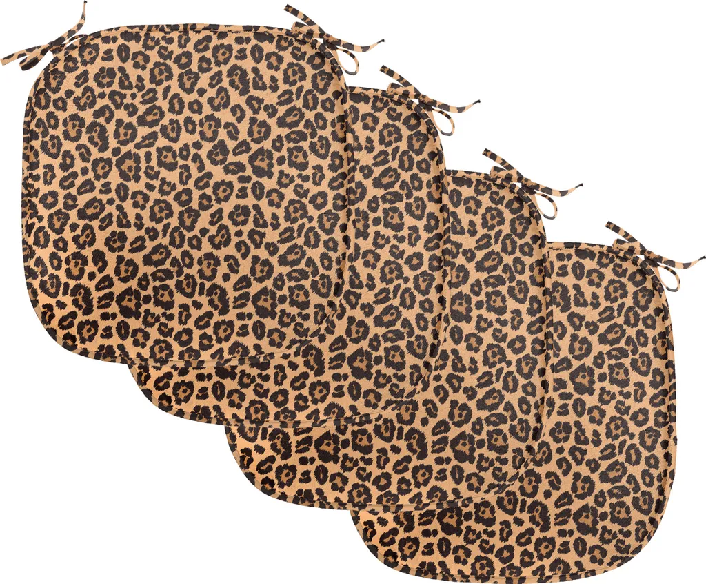 Set 4 Cuscini Impermeabili 40x40 ABAKUHAUS Leopardato Arancio Nero