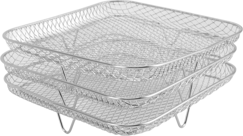 3er-Pack Grillrost, Edelstahl-Grillrost zum Backen, Kühlen, Dämpfen, Grillen, passend für Heißluftfritteuse, ofen- und spülmaschinenfest
