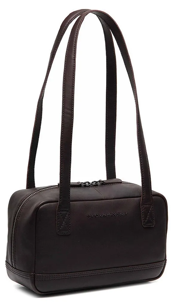 Sac à main en cuir véritable avec bandoulière réglable marron