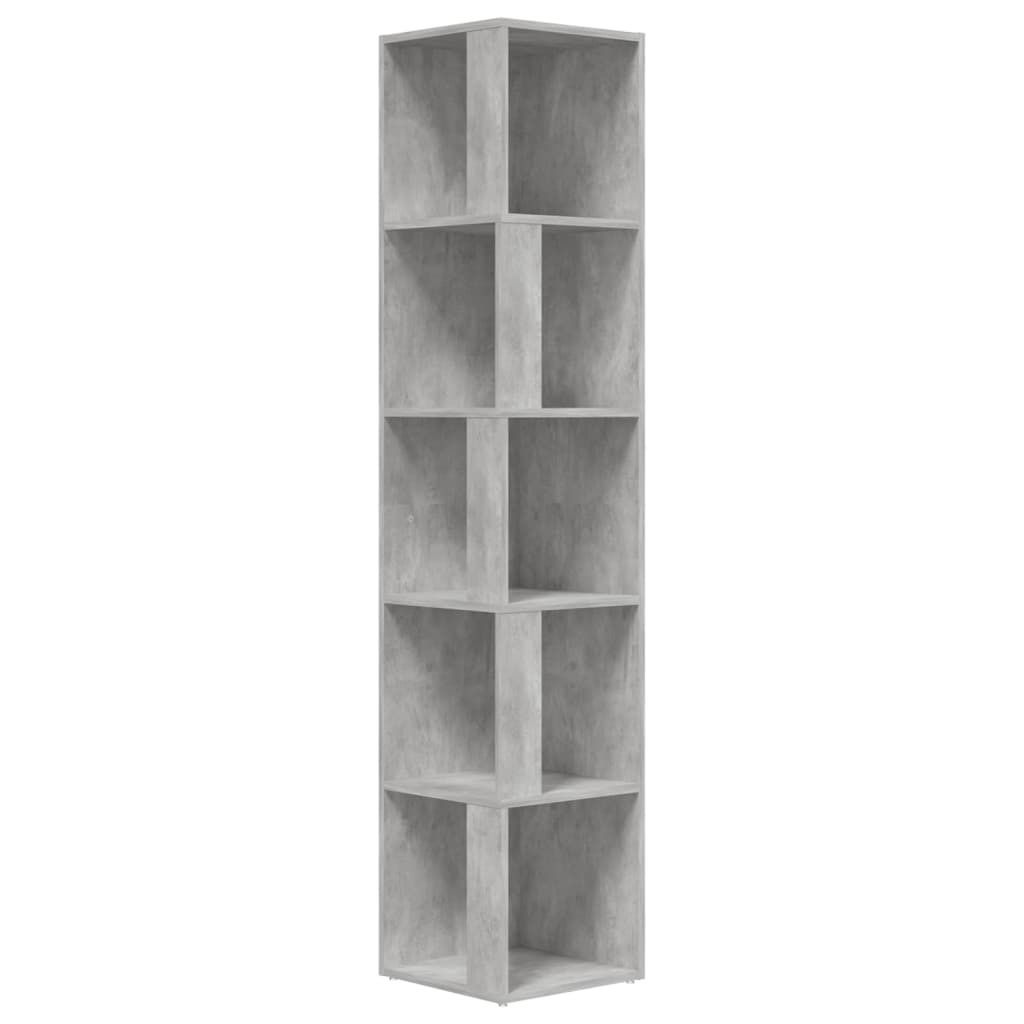 Eckregal Betongrau 33x33x164,5 cm Holzwerkstoff