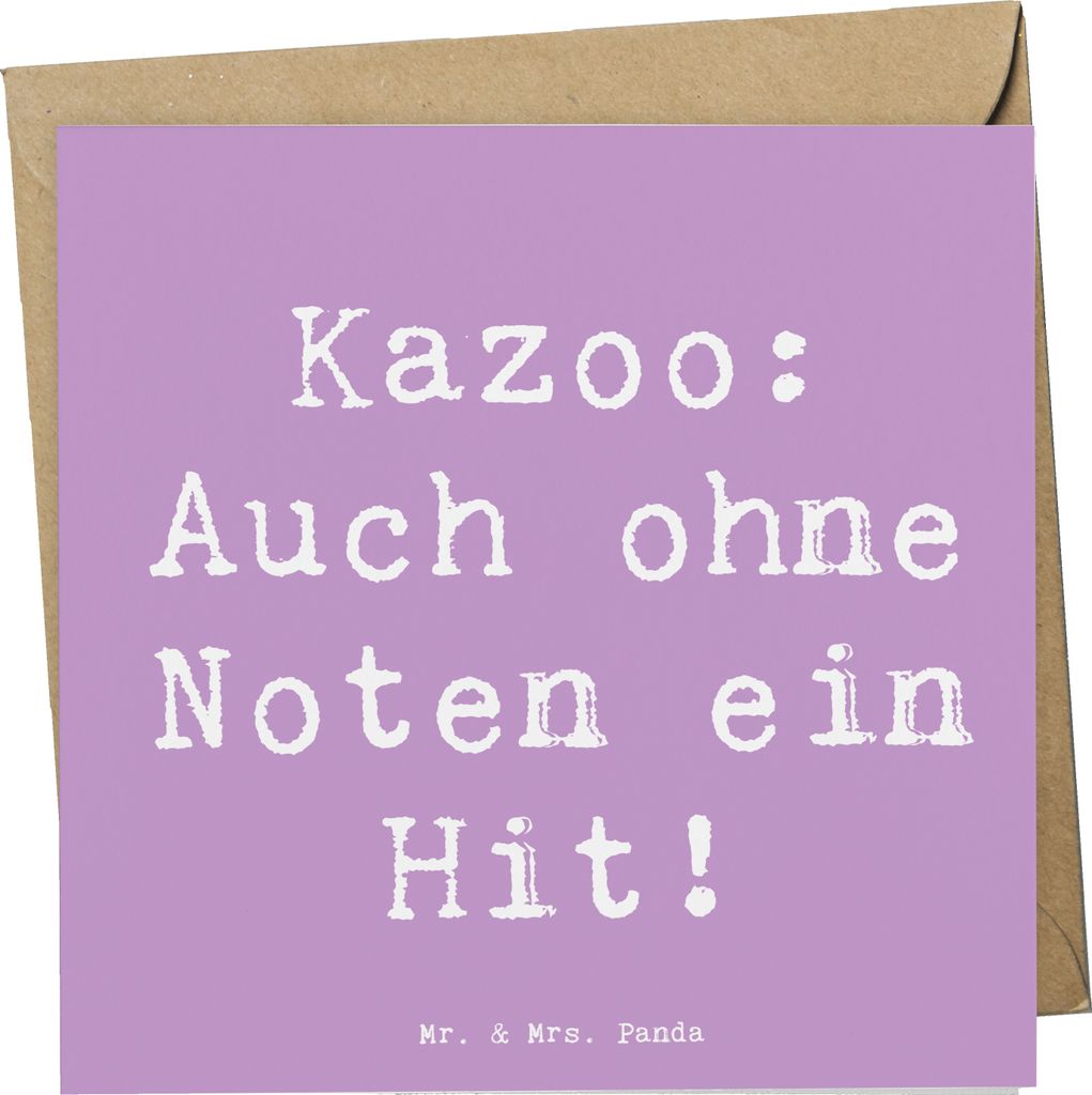 Mr. & Mrs. Panda Grußkarte Spruch Kazoo Hit - Lavendeltraum - Geschenk, Musikinstrument, Musiker, Musik, Glückwunschkarte, Klappkarte, musikalisc...