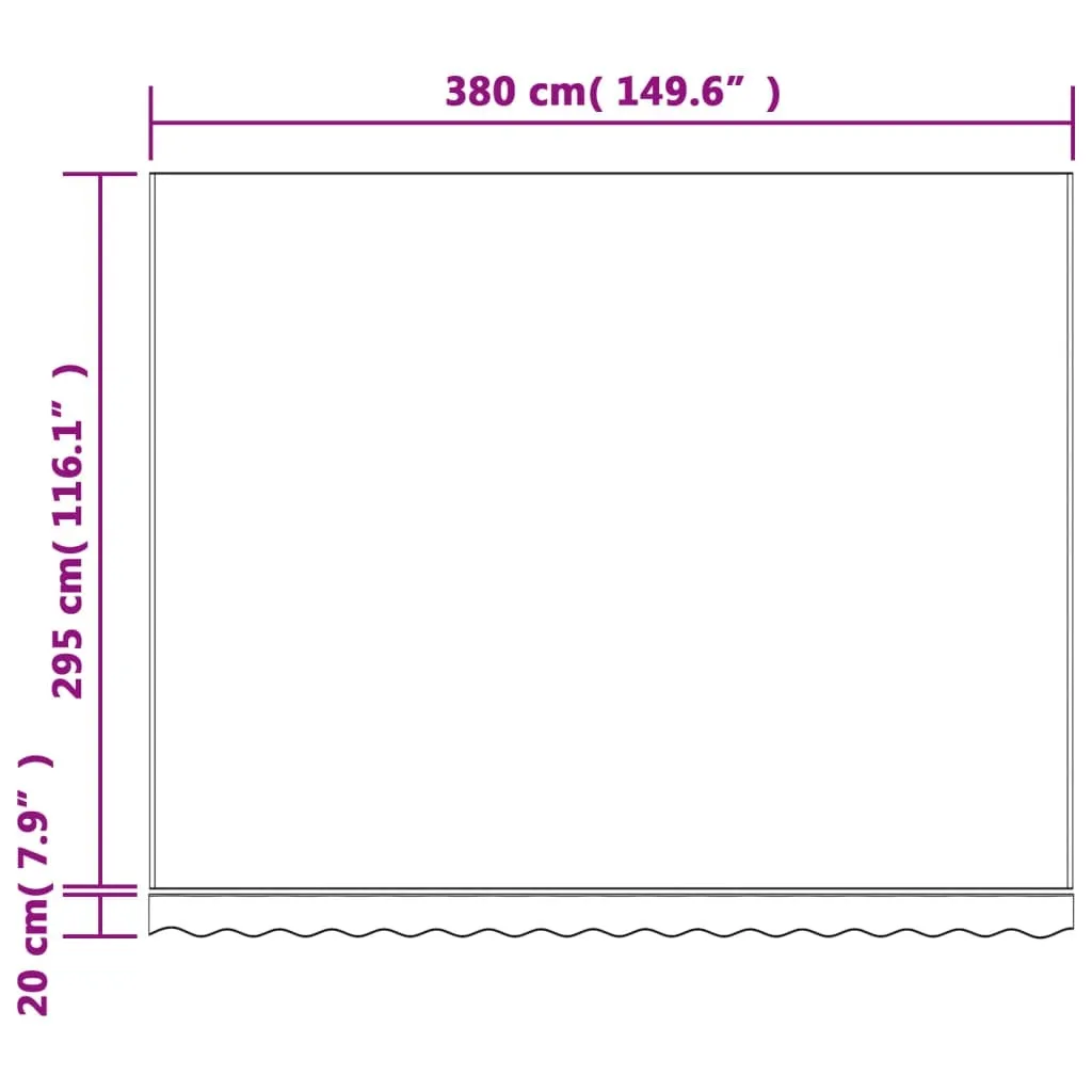 Toile de store rayée 4x3 m en polyester résistant aux UV - vidaXL