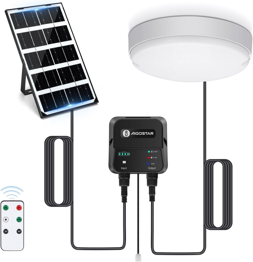 Aigostar LED Solar Deckenleuchte Außenleuchte IP65 Produktbild 