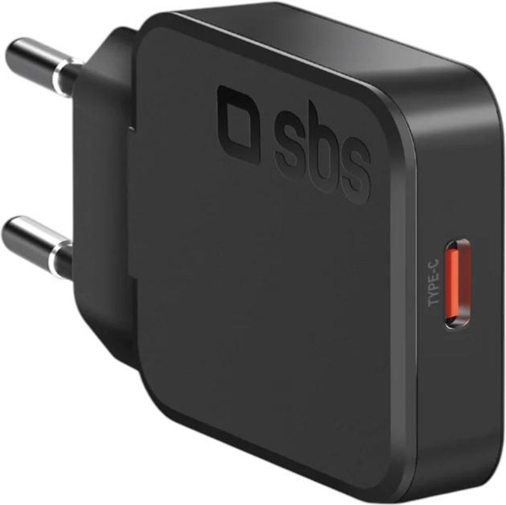 SBS PD Reiselader UltraSlim 20W USB-C GaN, zwart Productafbeelding 