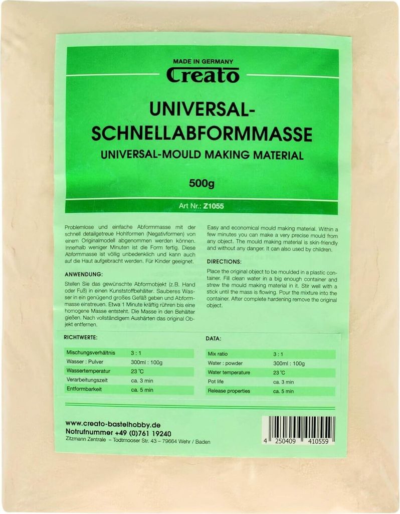 Creato Schnellabformmasse 500gr im Polybeutel, Alginat Abformmasse