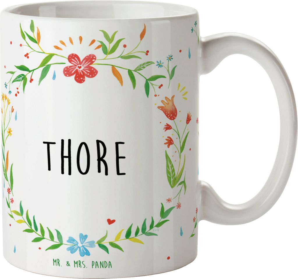 Mr. & Mrs. Panda Tasse Thore - Geschenk, Teetasse, Kaffeetasse, Becher, mit Spruch, Teebecher