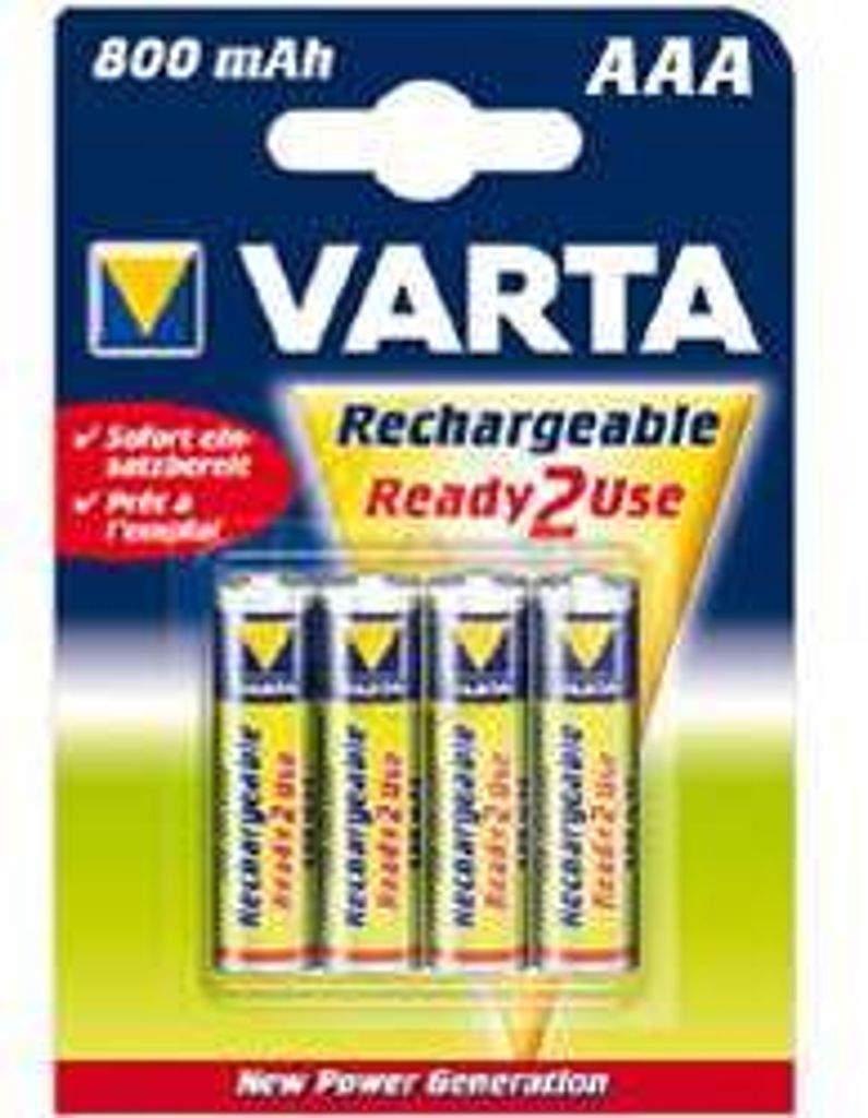 VARTA Ready2use Akku Micro/AAA 56703 800mAh 4er Pack Produktbild 