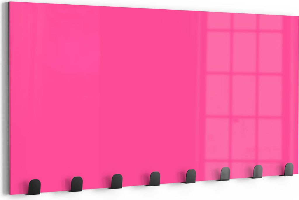 DEQORI Kleiderhaken Glas 60x30 cm 'Rosa' Wand Garderobe beschreibbar Paneel