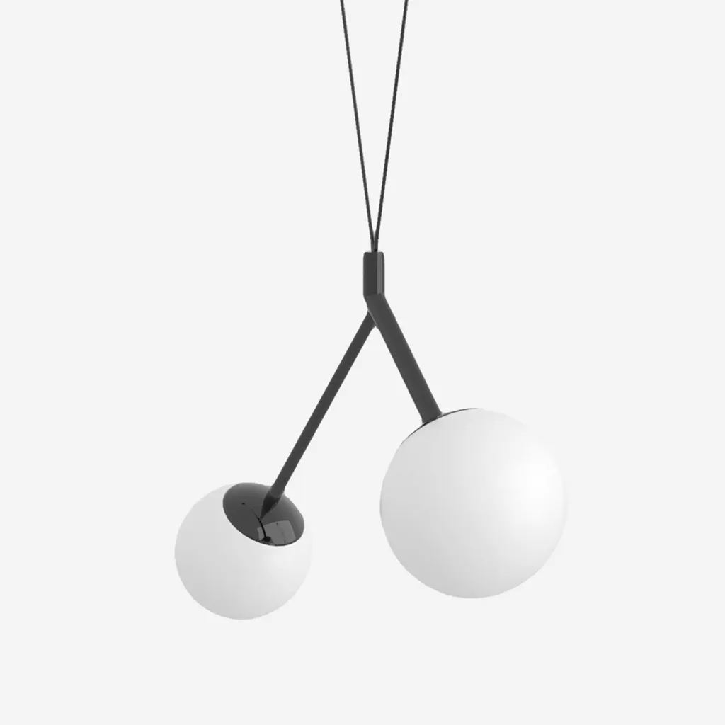 Suspension LED Anti-Éblouissement LUCIS ZED Verre Opale Noir 10W