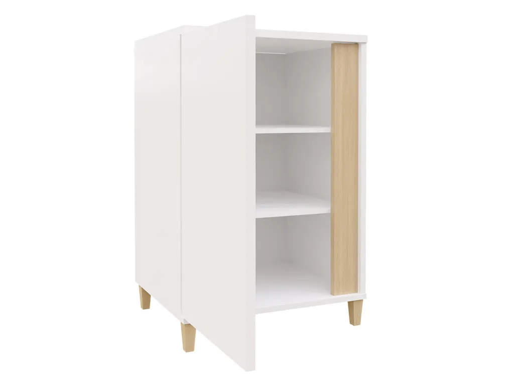 Buffet bas Commode LED BANTRY 2 blanc et bois pour salon moderne 120cm - 2