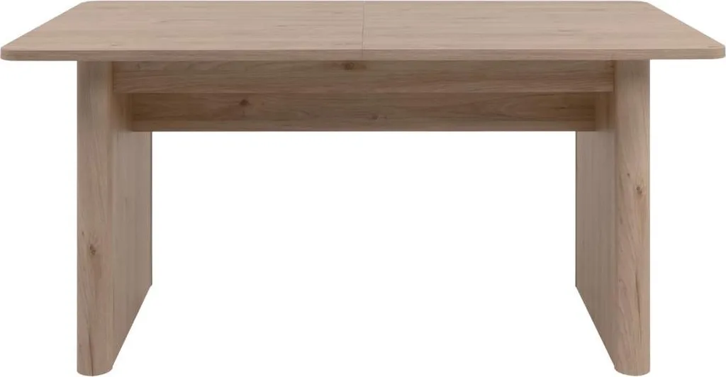 Grande table de repas extensible bois et effet pierre travertin 200cm