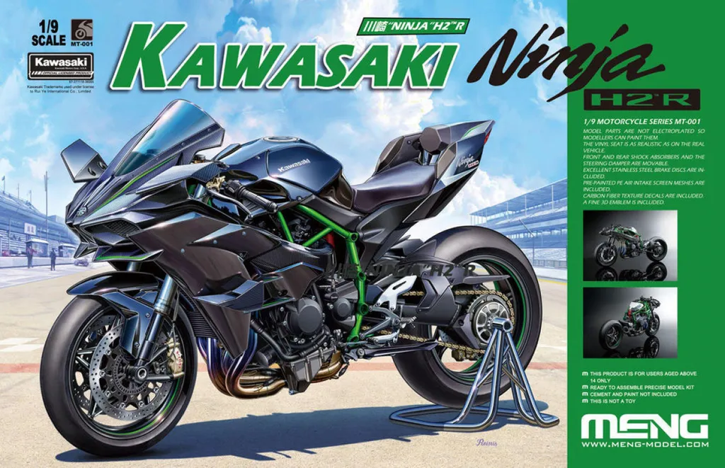 Moto Miniature Kawasaki Ninja H2R 1/9 Édition Pré-colorée à Monter