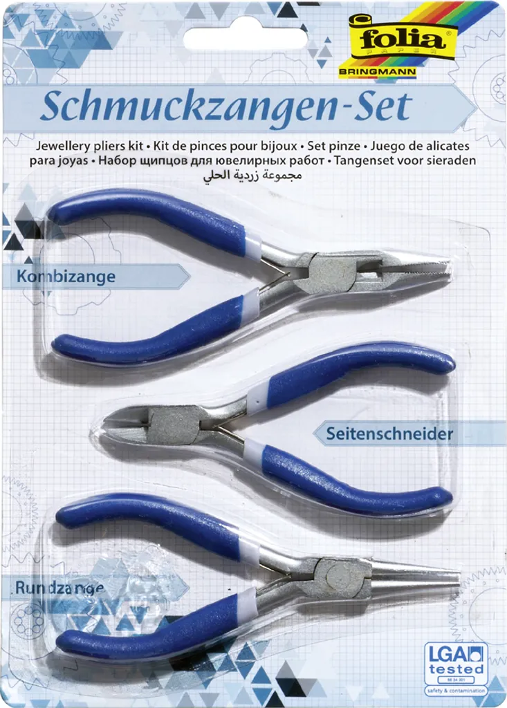 Kit outils de création bijoux - 3 pinces bleues pour DIY et loisirs créatifs
