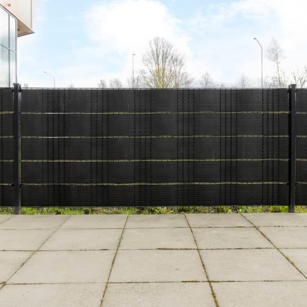 Möbel Balkon-Sichtschutze 10 Stk. Schwarz 255x19 cm Poly Rattan - Gartenzaun 156319