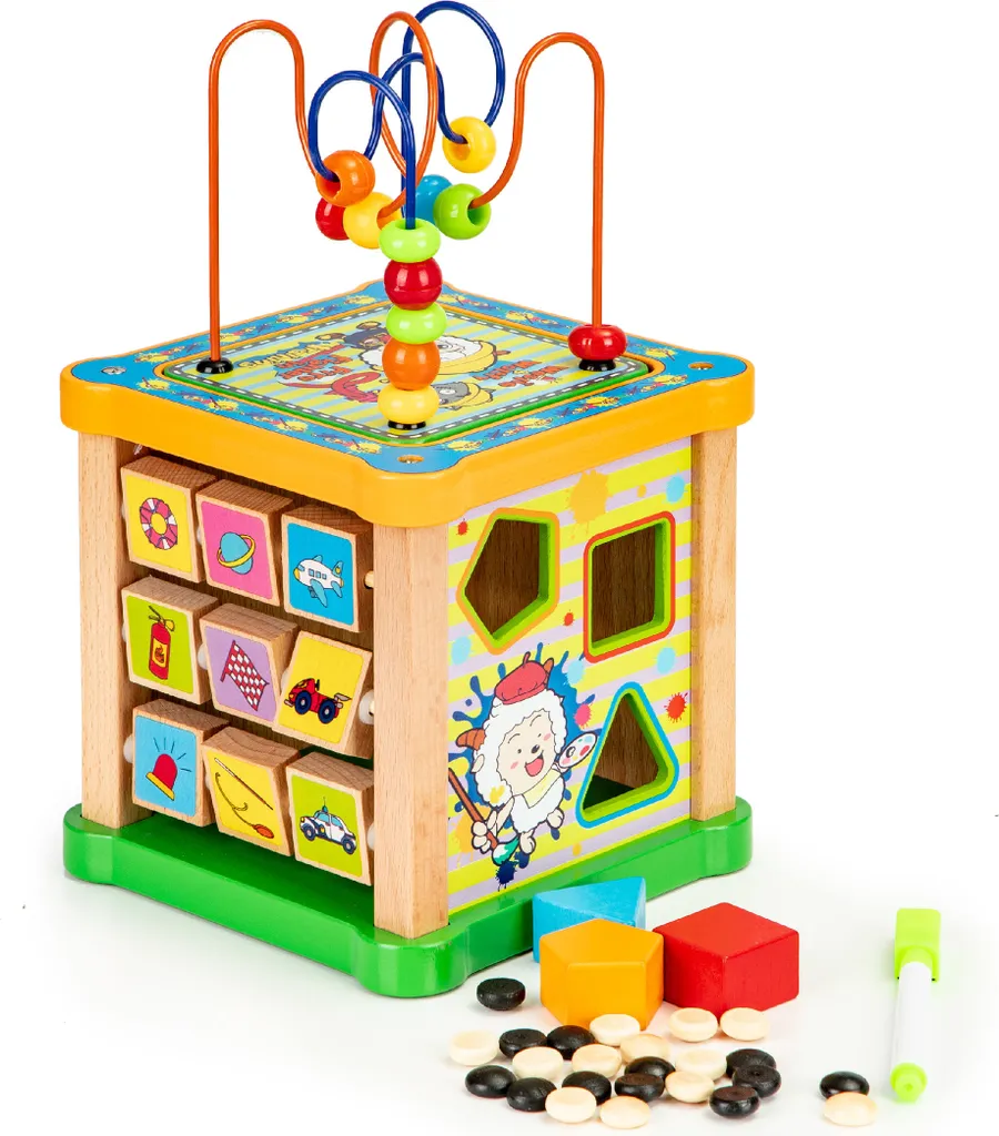 Jouet d'éveil éducatif 2 en 1 cube multi-activités et plateau mula