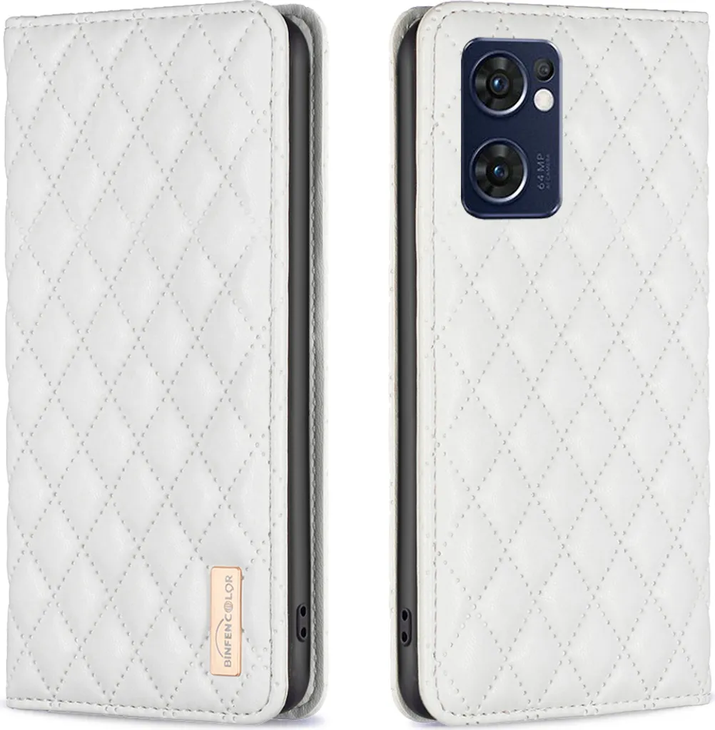 OPPO Reno7 5G / Find X5 Lite Case, Elegante Bookstyle Flip Custodia in pelle con supporto per OPPO Reno7 5G / Find X5 Lite Bianco