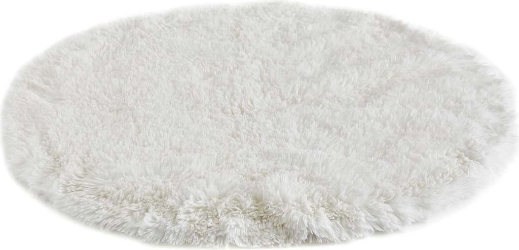 Sitzkissen Weiß 34 cm Rund 4er Set Kunstfell Stuhlauflage Produktbild 7