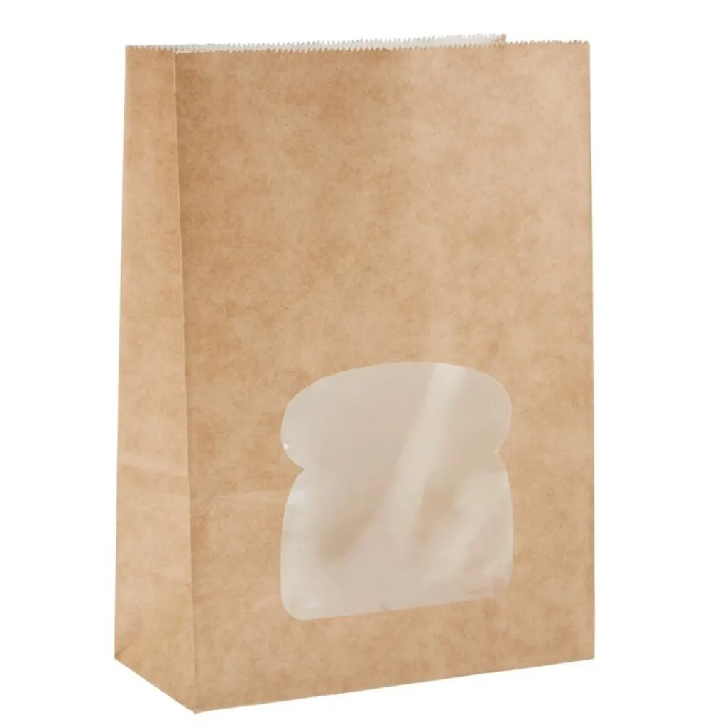 Sac sandwich recyclable Colpac brun avec fenêtre filmée - 250 pcs