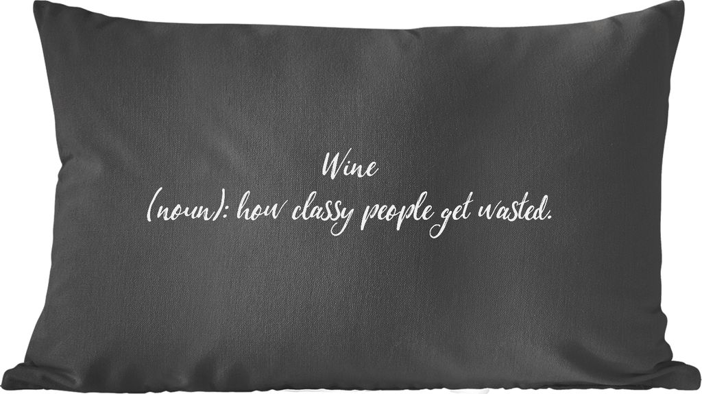 MuchoWow Zierkissen Sofakissen Wohnzimmer Dekokissen 50x30 cm Zitate - Sprichwörter - Wein - Wörterbuch - Definition von Wein - Wohnzimmerdekor...