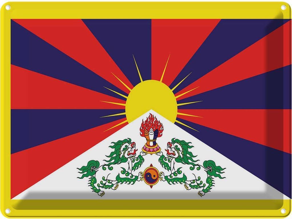 vianmo Blechschild 30x40 cm Tibets Tibet Flagge Fahne Wappen