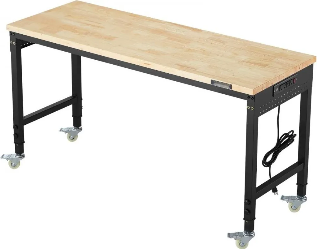 Poste de travail réglable pour atelier 907kg - Établi 152cm avec prises - 9