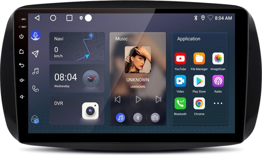 Autoradio Für Smart Forfour Fortwo 453 2015-2019 Carplay Android Auto Car Multimedia Radio Android GPS Navi WIFI BT DAB+RDS SWC 9 Zoll 2+32GB