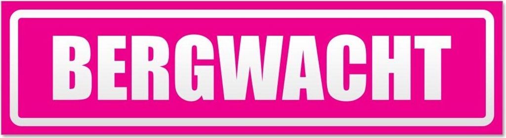 Kiwistar - Autoaufkleber - Pink - 45 x 12 cm - Bergwacht invertiert - Hinweis Aufkleber Sticker für Auto, Kfz, Fahrrad, PKW, LKW