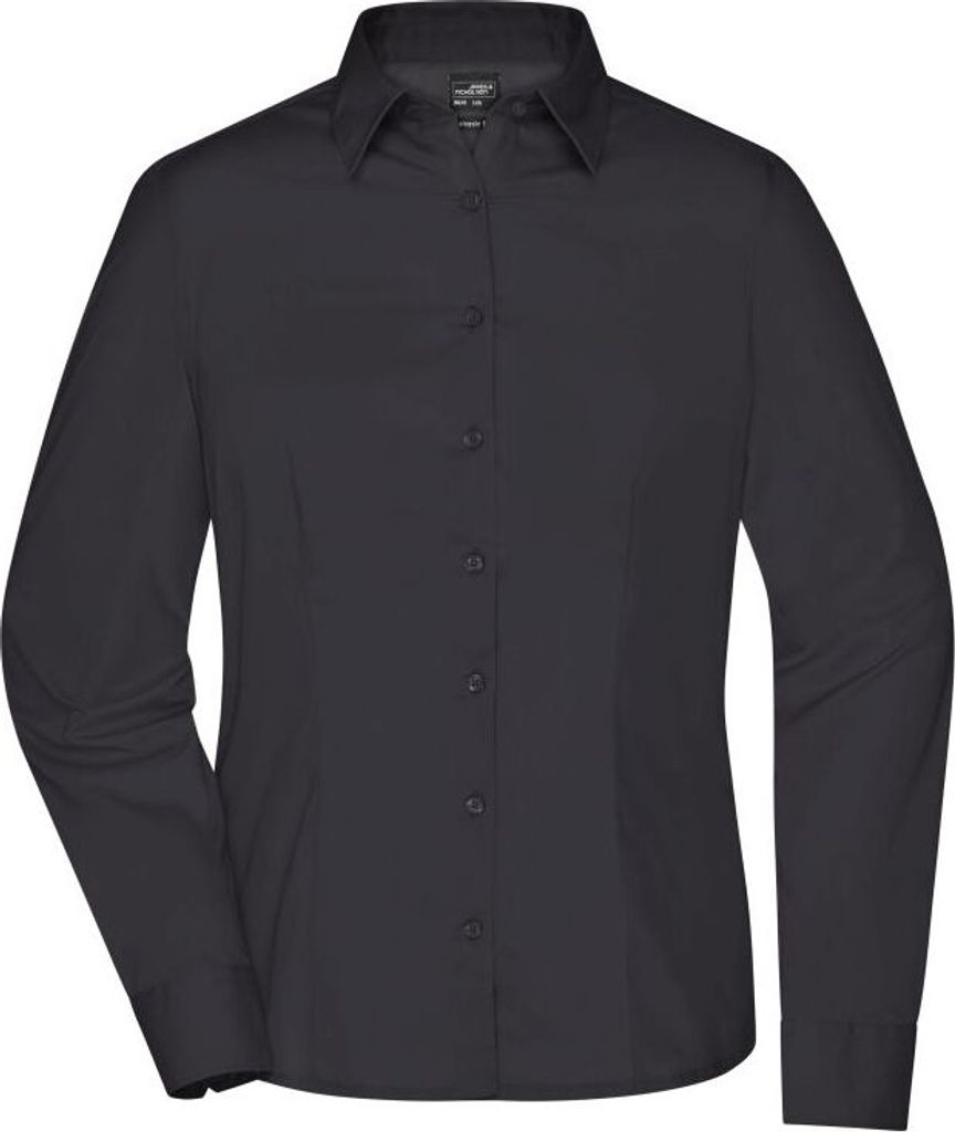 Ladies' Business Shirt Long-Sleeved black, Gr. L Produktbild 