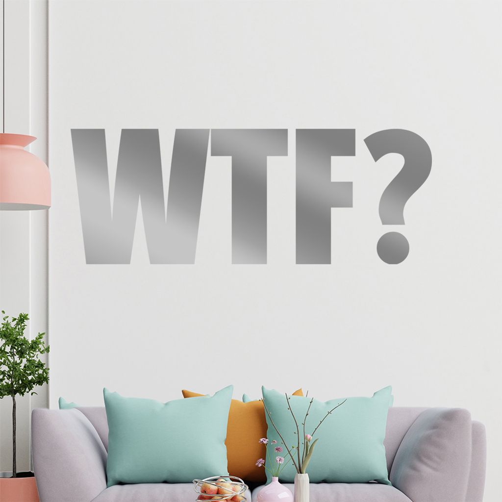 KIWISTAR WTF? - What the fuck? Was zur Hölle? Crazy Weird Wandtattoo in 6 Größen - Wandaufkleber Wall Sticker - Dekoration, Küche, Wohnzimmer, ...