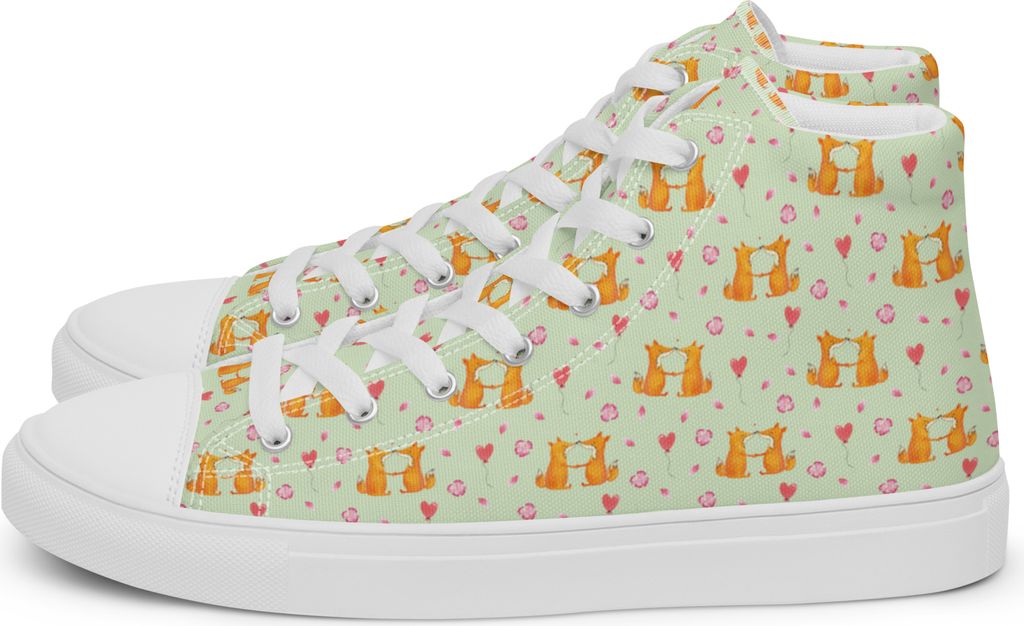 Mr. & Mrs. Panda Sneaker Damen Füchse Liebe Größe 43 - Grün - Geschenk, Fox, Halbschuhe, Freund, Ehefrau, Fuchs, Damensneaker, Schuhe, Sportsch...