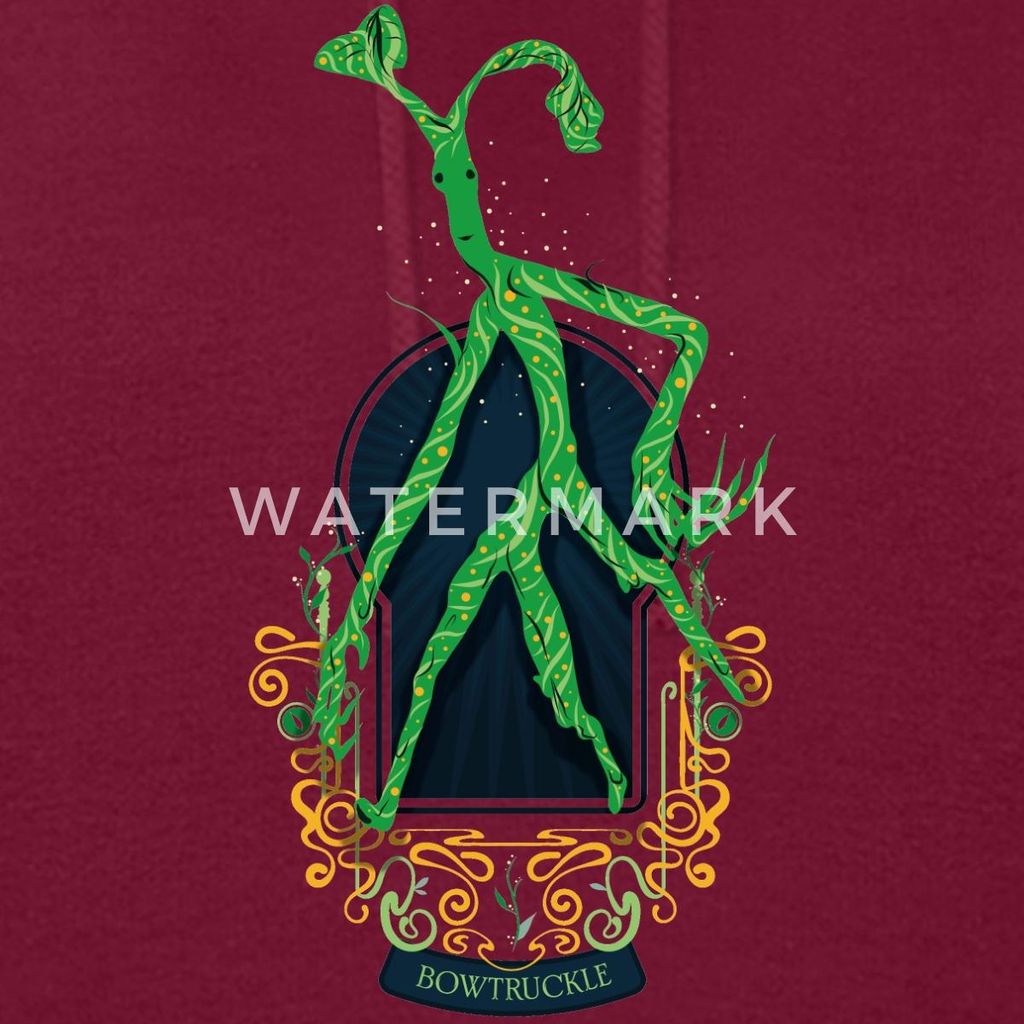 Spreadshirt Phantastische Tierwesen Bowtruckle Damen Hoodie, XL, Bordeaux