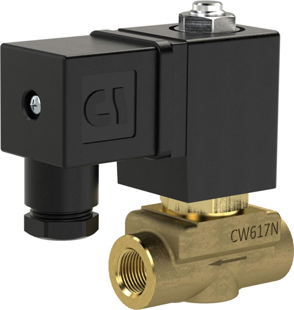 Riegler 2/2 MV, NC, MS, G14, DN 4,0, PN 0-8, NBR, direktg. 24V DC