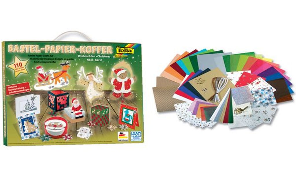 folia Bastelpapier-Koffer "Weihnachten II", 110-teilig Produktbild 