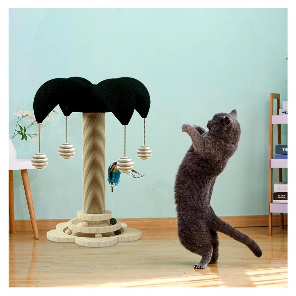 Klettergerüst für Katzen im Innenbereich | Interaktives Klettergerüst | Vielseitiges Katzenspielzeug zum Krallenmahlen und Entspannen