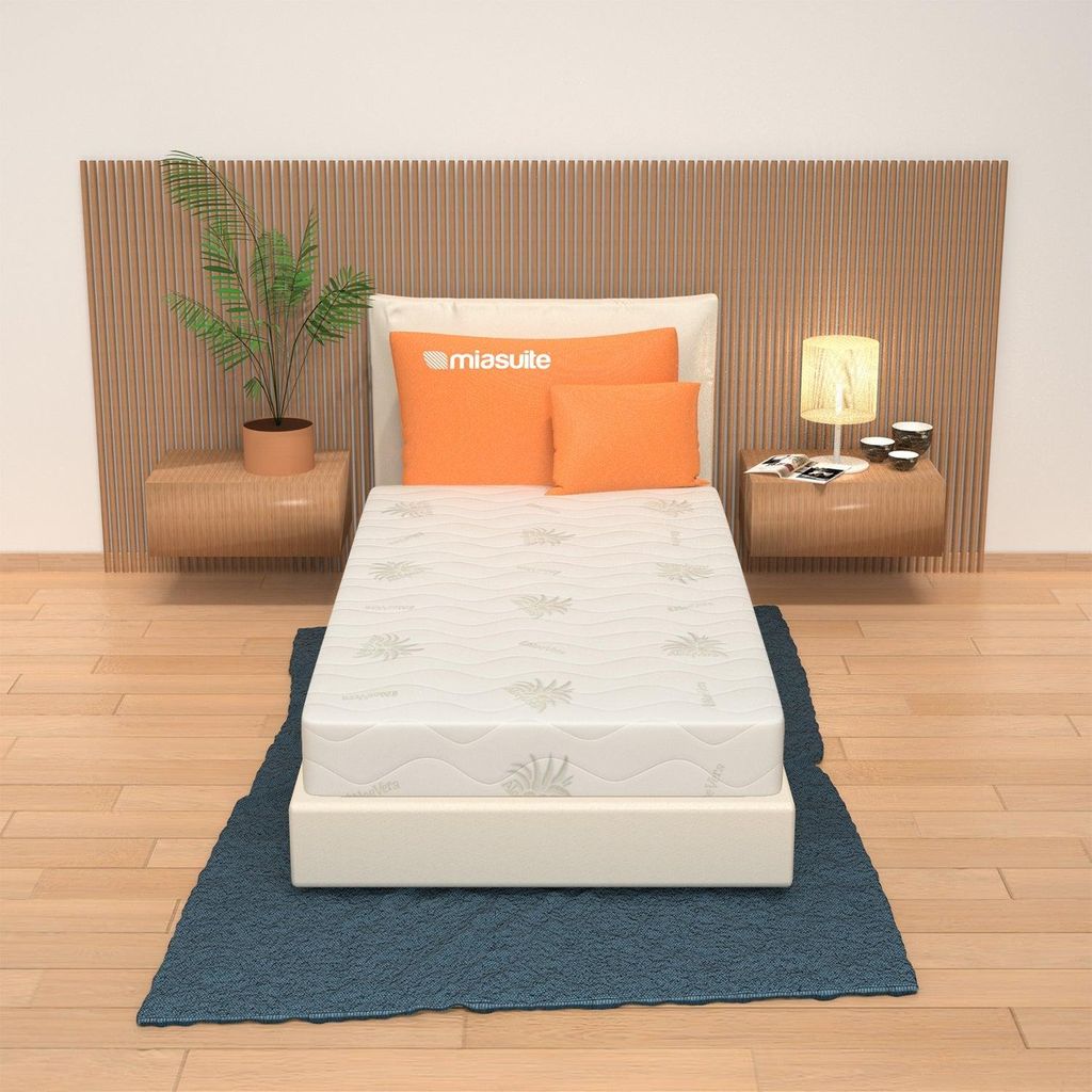 Memory Schaum Matratze, abziehbar 100x190, 17 cm hoch - 100 % Aloe Vera | Baldo