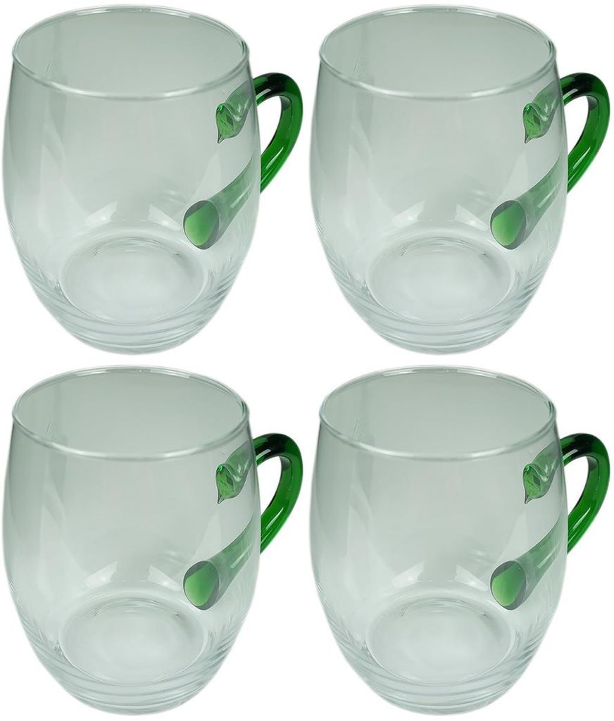 Novaliv 4x Weinseidel mit grünem Henkel 250 ml Weinglas Produktbild 