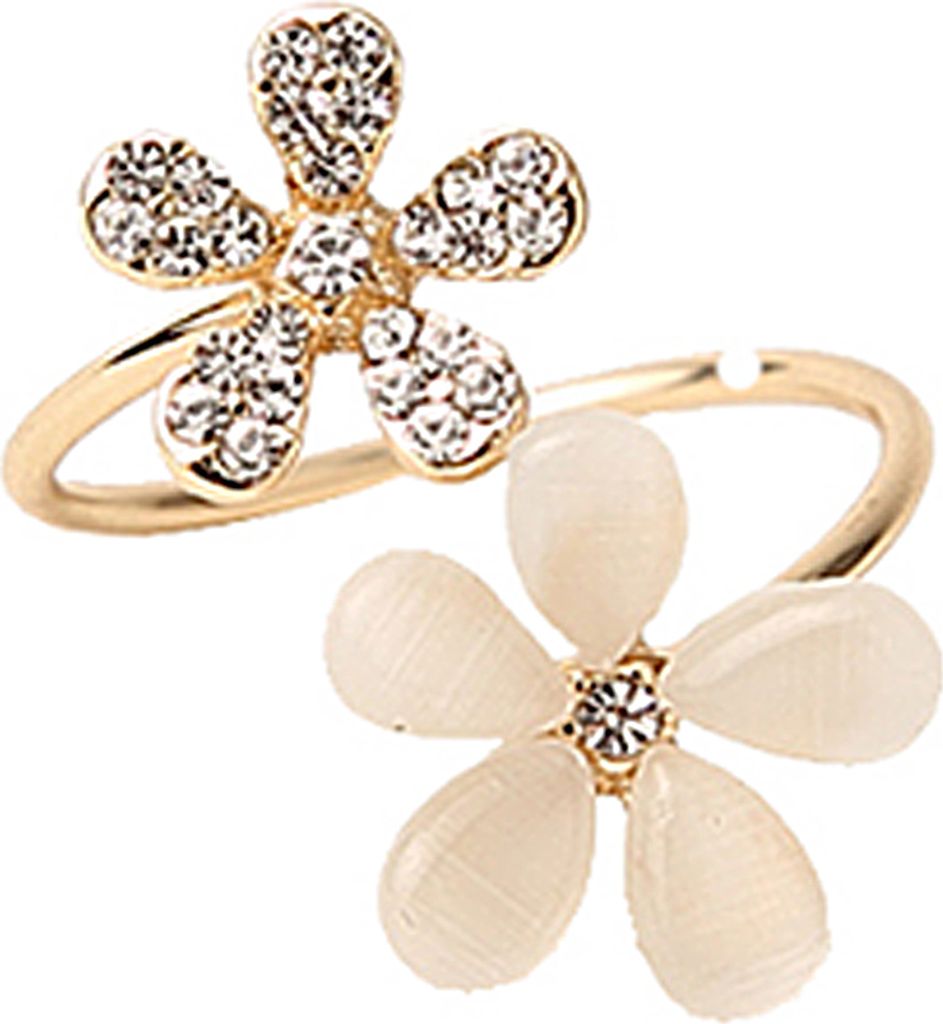 Statement-Ring aus Kunstopal, verstellbarer Schmuck, leichter Marguerite-offener Ring für Frauen