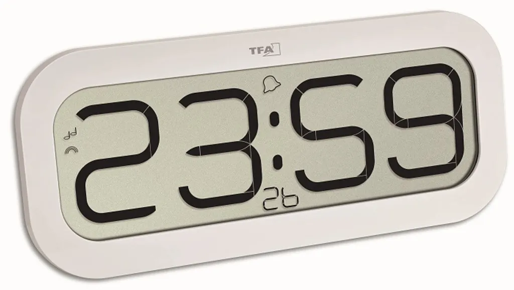 Horloge murale digitale radio-pilotée TFA 60.4514.02 avec dateur