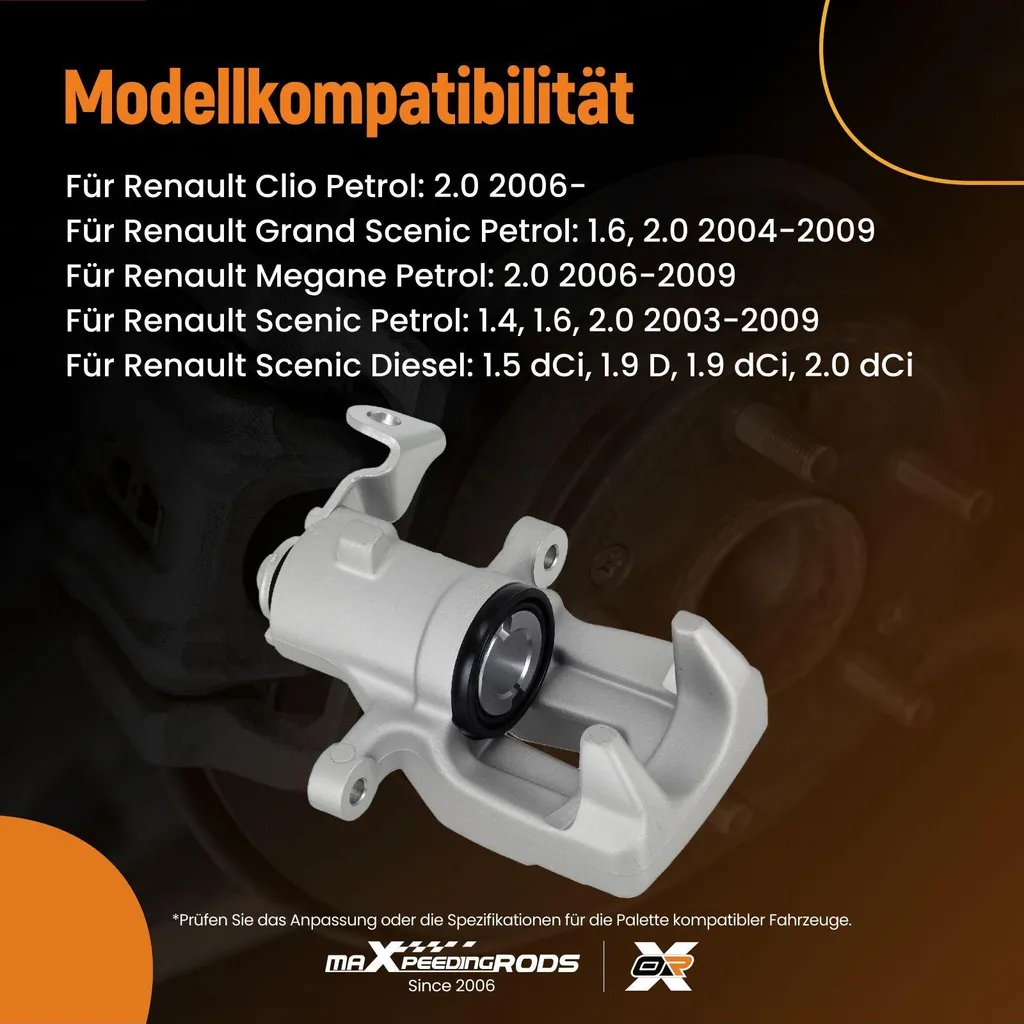 Étrier de frein hydraulique arrière pour Renault Clio 3 et Mégane 2 JM - 5