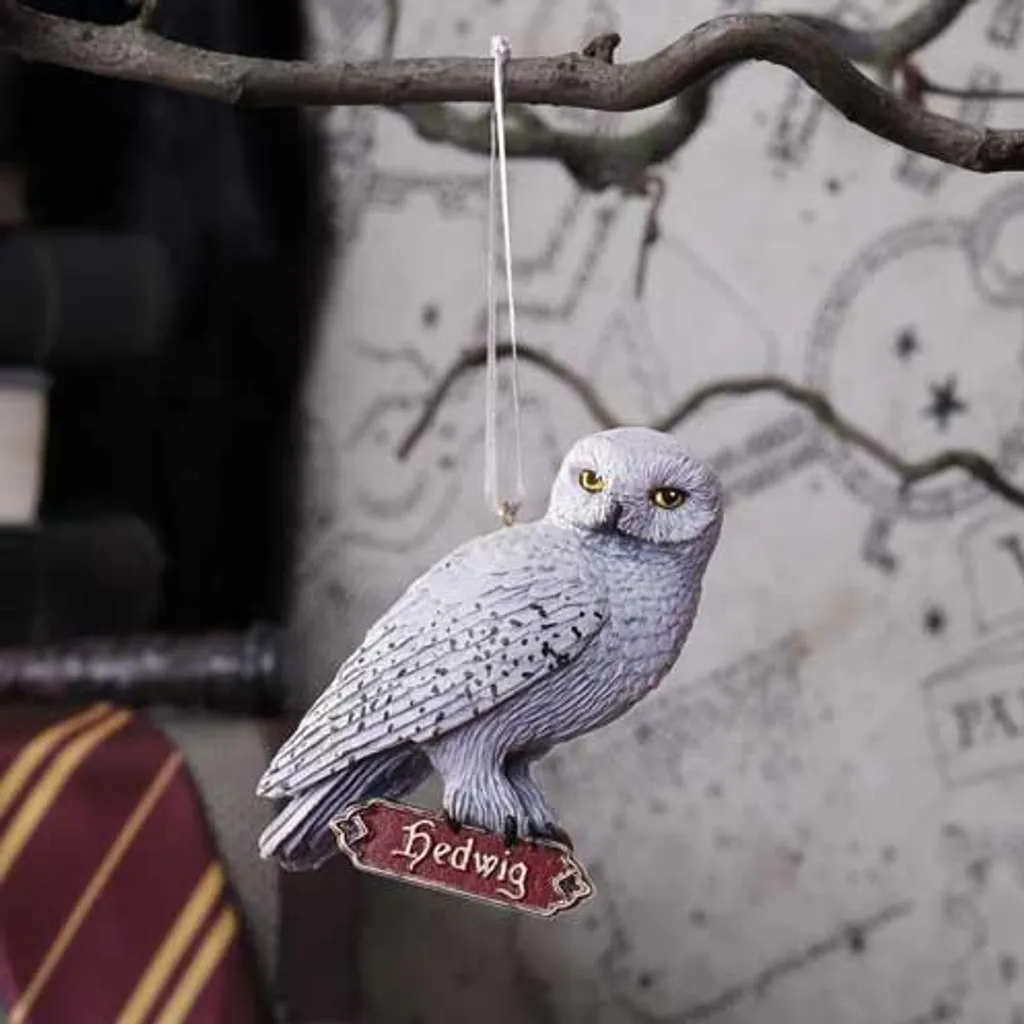 Pendentif Hedwig Harry Potter avec Détails Sculptés pour Déco de Noël
