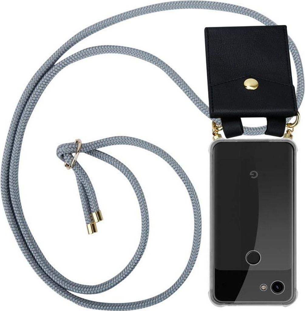 Cadorabo Hülle für Google PIXEL 3A XL Schutzhülle in Grau Handy Kette Silikon Kordel abnehmbares Etui