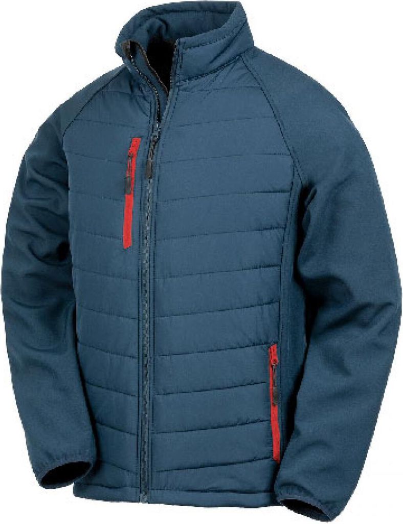 Result R237X | Herren Black Compass Softshell Jacket - Farbe: Navy/Red - Größe: S
