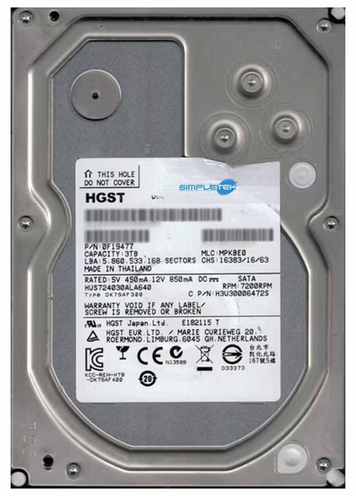 HGST 7K4000 Ultrastar 3 TB, Serial ATA III, 3000 GB, 8,89 Zdjęcie produktu 