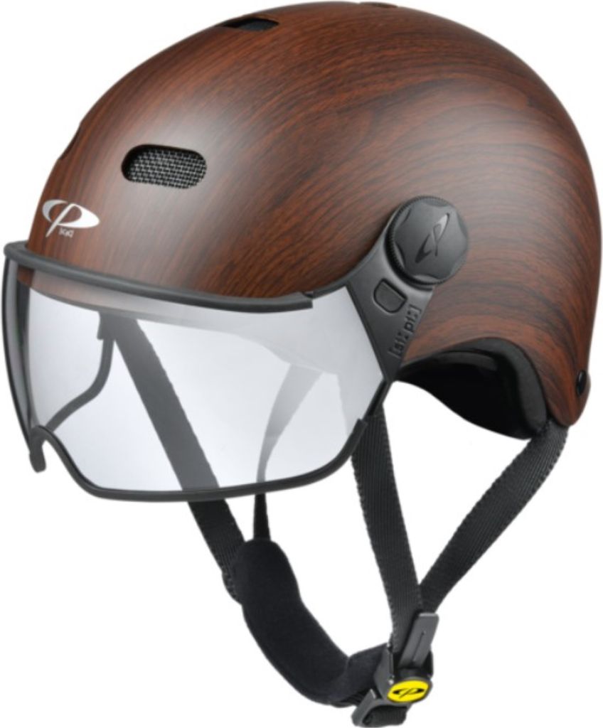 CP Carachillo Urban Fahrradhelm mit Visier (clear) Gr. S (53-55 cm) - Radhelm Bikehelm Schutzhelm Fahrrad Bike Helm Unisex cubic wood