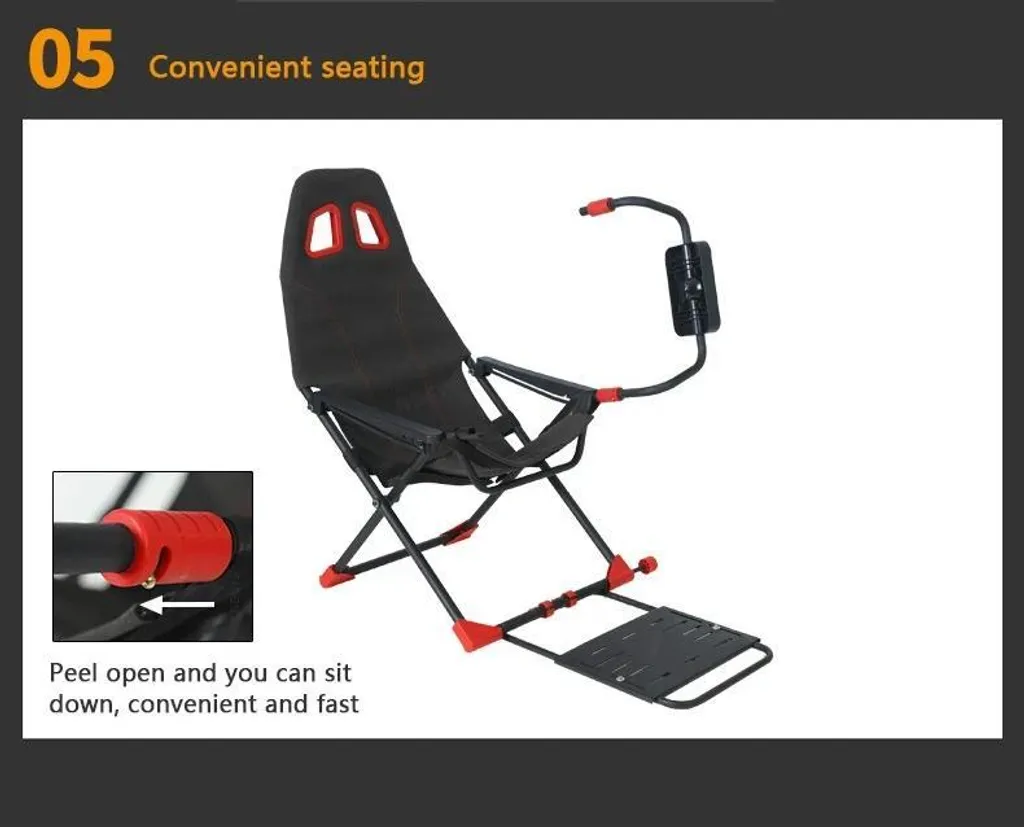 Simulateur de course Bluetooth Force Feedback avec cockpit pliable noir - 10