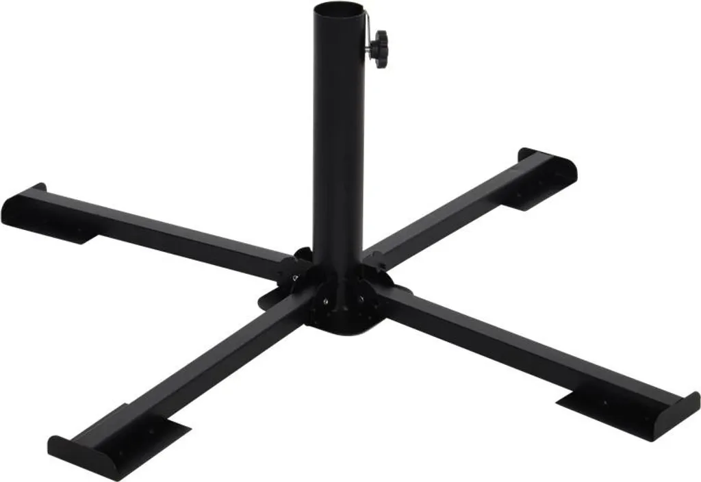 Supporto Croce Ombrellone Acciaio Nero | Base Palo 50mm