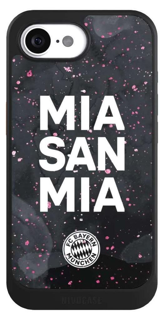 NIVOCASE Hülle für Apple iPhone 16e Handyhülle NIVOcore Case Schwarz FC Bayern München Mia San Mia Girl Style
