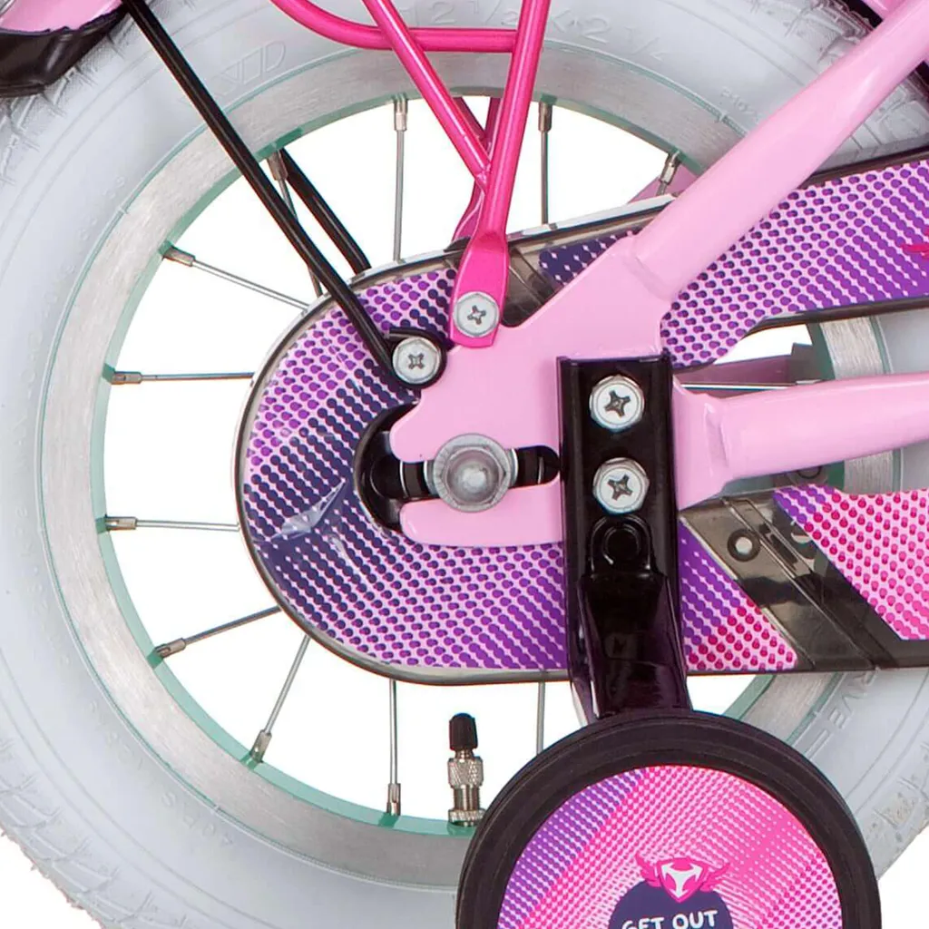 Roue arrière 12 Alpina Supprimer Girl Power Mint Zinc pour vélo enfant