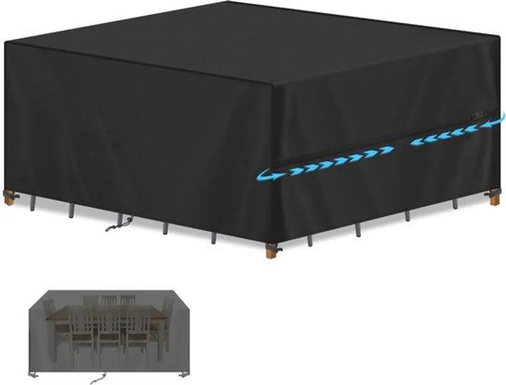 Bâche de salon de jardin 250x180x100 cm étanche pour table extérieure