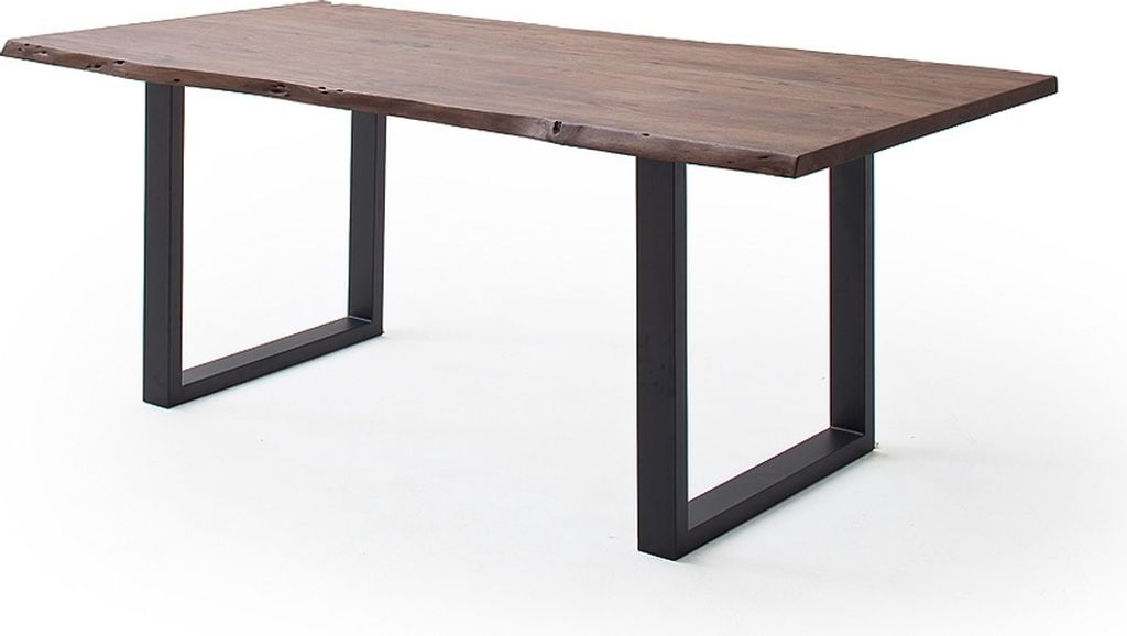 Baumkantentisch >Calabria< in Akazie walnuss/anthrazit - 180x77,5x100 (BxHxT)